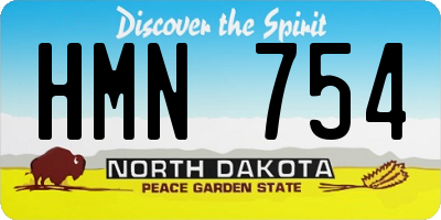 ND license plate HMN754
