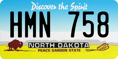 ND license plate HMN758