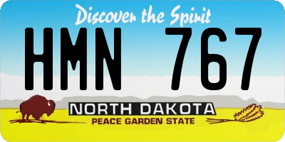 ND license plate HMN767