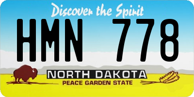 ND license plate HMN778
