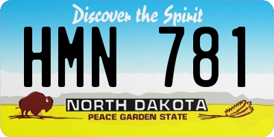 ND license plate HMN781