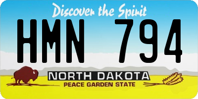 ND license plate HMN794