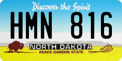 ND license plate HMN816