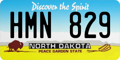 ND license plate HMN829
