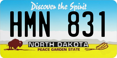 ND license plate HMN831
