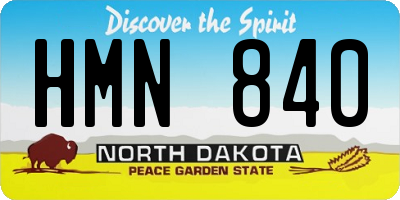 ND license plate HMN840
