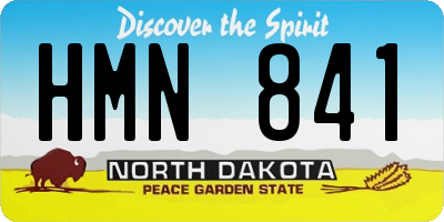 ND license plate HMN841