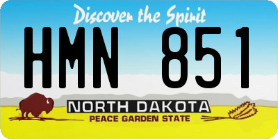 ND license plate HMN851