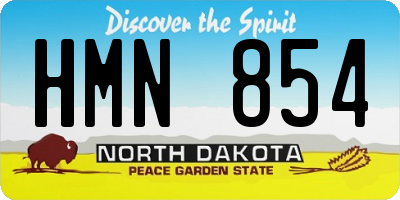 ND license plate HMN854