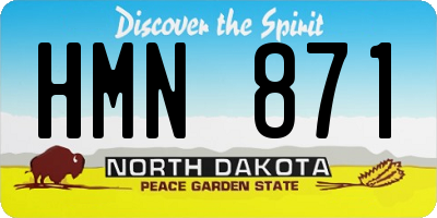 ND license plate HMN871