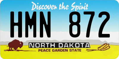ND license plate HMN872