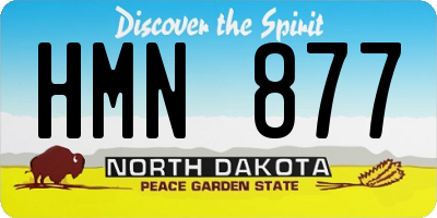 ND license plate HMN877