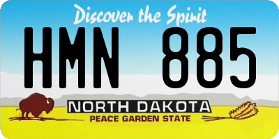 ND license plate HMN885