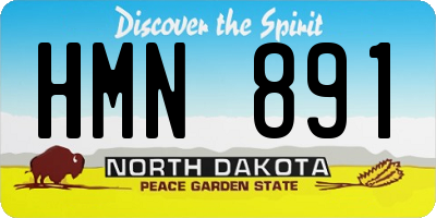 ND license plate HMN891