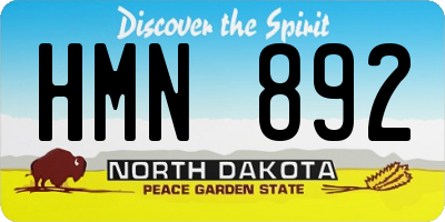 ND license plate HMN892