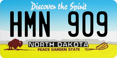 ND license plate HMN909