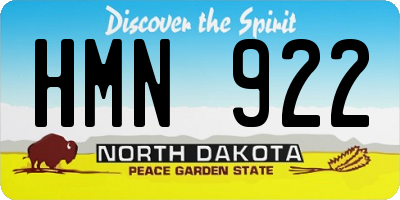 ND license plate HMN922