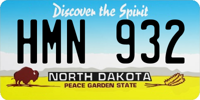 ND license plate HMN932