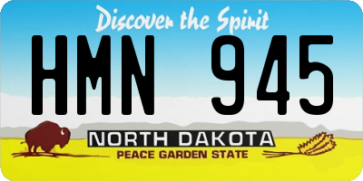 ND license plate HMN945