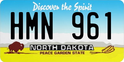 ND license plate HMN961