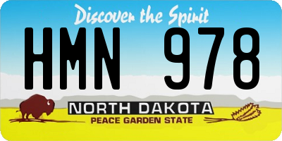 ND license plate HMN978