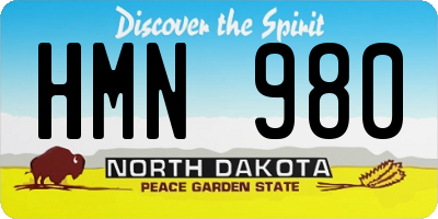 ND license plate HMN980