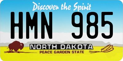 ND license plate HMN985