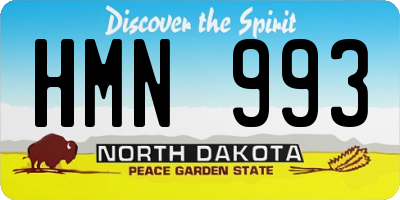 ND license plate HMN993