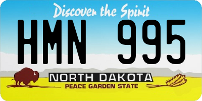 ND license plate HMN995