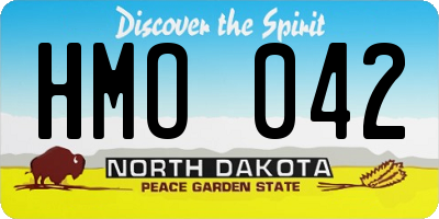 ND license plate HMO042
