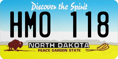 ND license plate HMO118