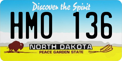 ND license plate HMO136
