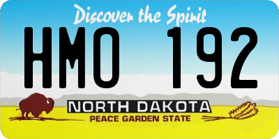 ND license plate HMO192