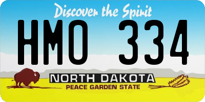 ND license plate HMO334
