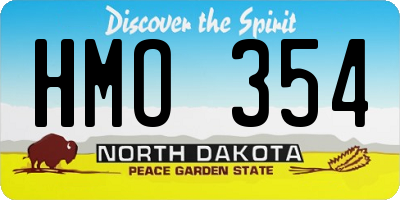 ND license plate HMO354