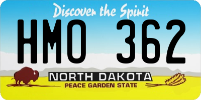 ND license plate HMO362