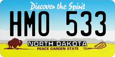 ND license plate HMO533