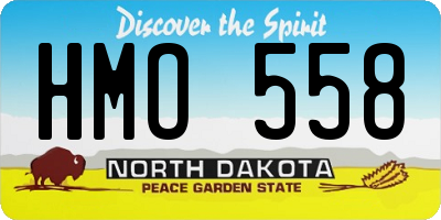 ND license plate HMO558