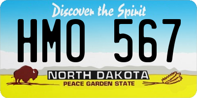 ND license plate HMO567