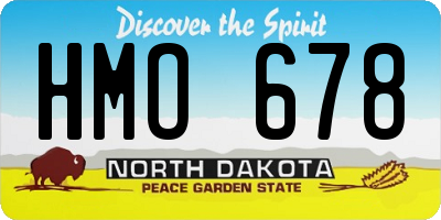 ND license plate HMO678