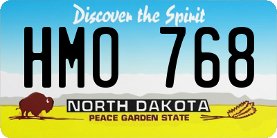 ND license plate HMO768