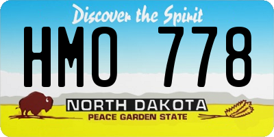 ND license plate HMO778