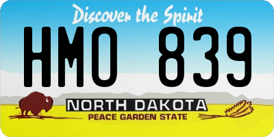 ND license plate HMO839