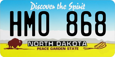 ND license plate HMO868