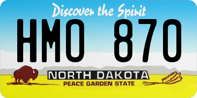 ND license plate HMO870