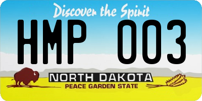 ND license plate HMP003
