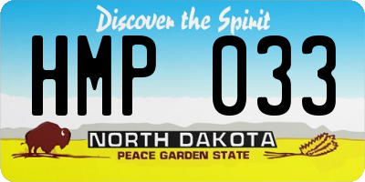 ND license plate HMP033
