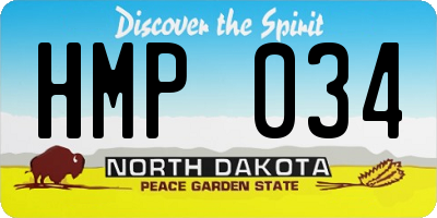 ND license plate HMP034