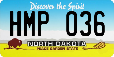 ND license plate HMP036