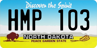 ND license plate HMP103